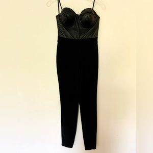 Black Bebe strapless jumpsuit